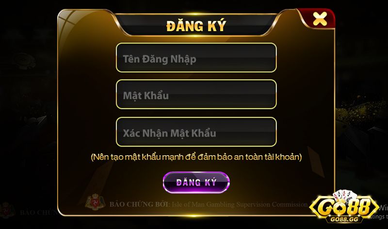 Hướng dẫn cách đăng ký go88 chi tiết cho tân thủ 3 Điền thông tin đăng ký Go88